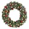 4ft. Oversized Pre-Lit Frosted Holiday Christmas Wreath with Ornaments